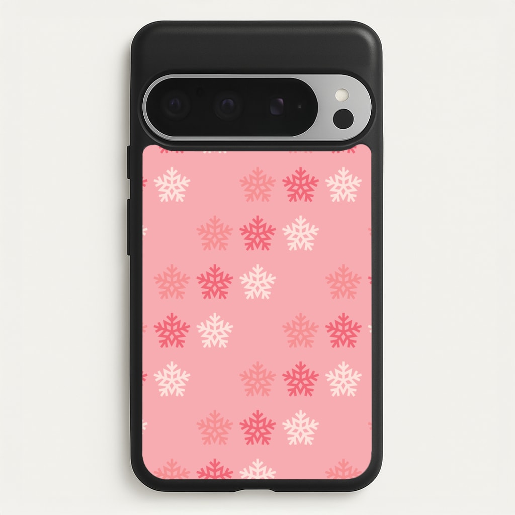 Red Slowflakes Christmas Pattern Google Pixel 9 Pro XL Case