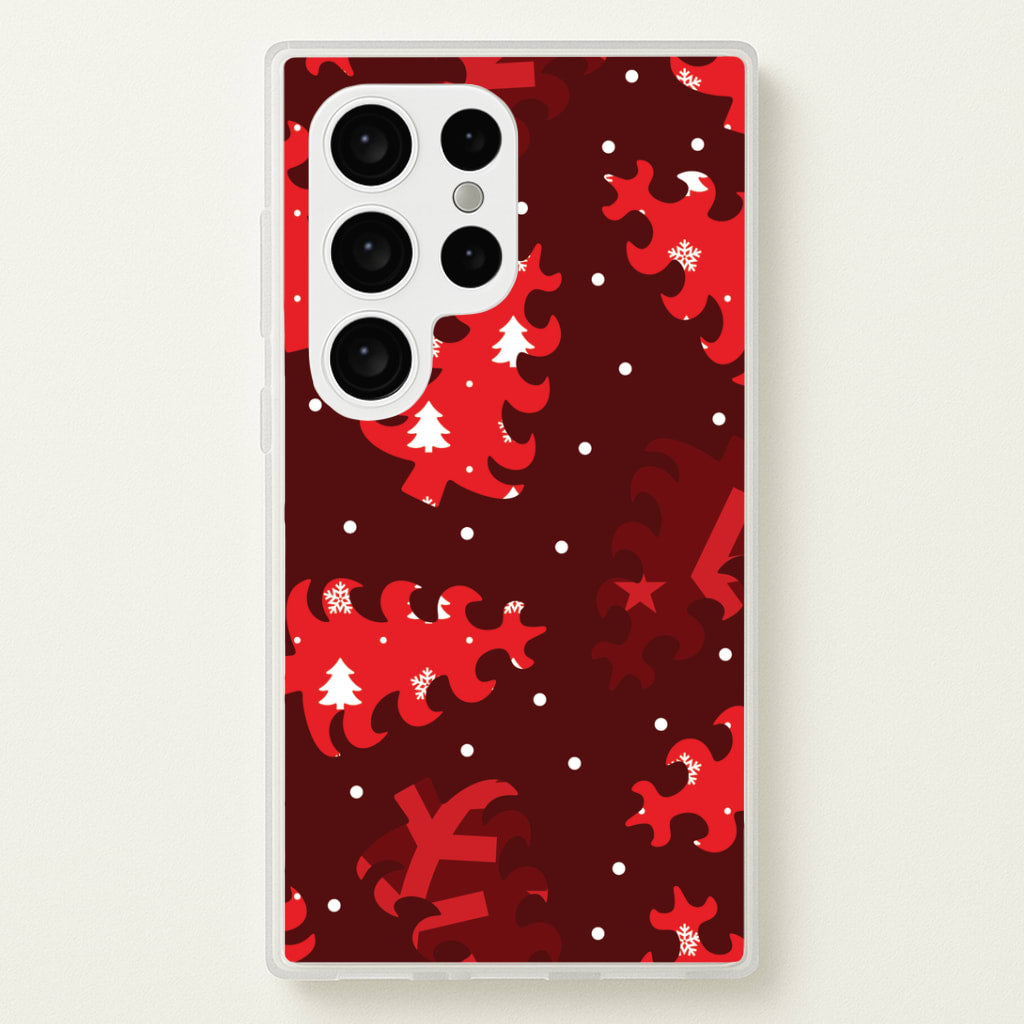 Wrapping Paper Christmas Tree Pattern Galaxy S24 Ultra Case