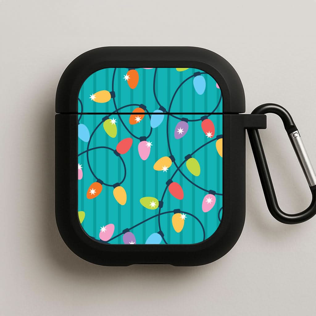 Funky Christmas Lights Pattern AirPods Case