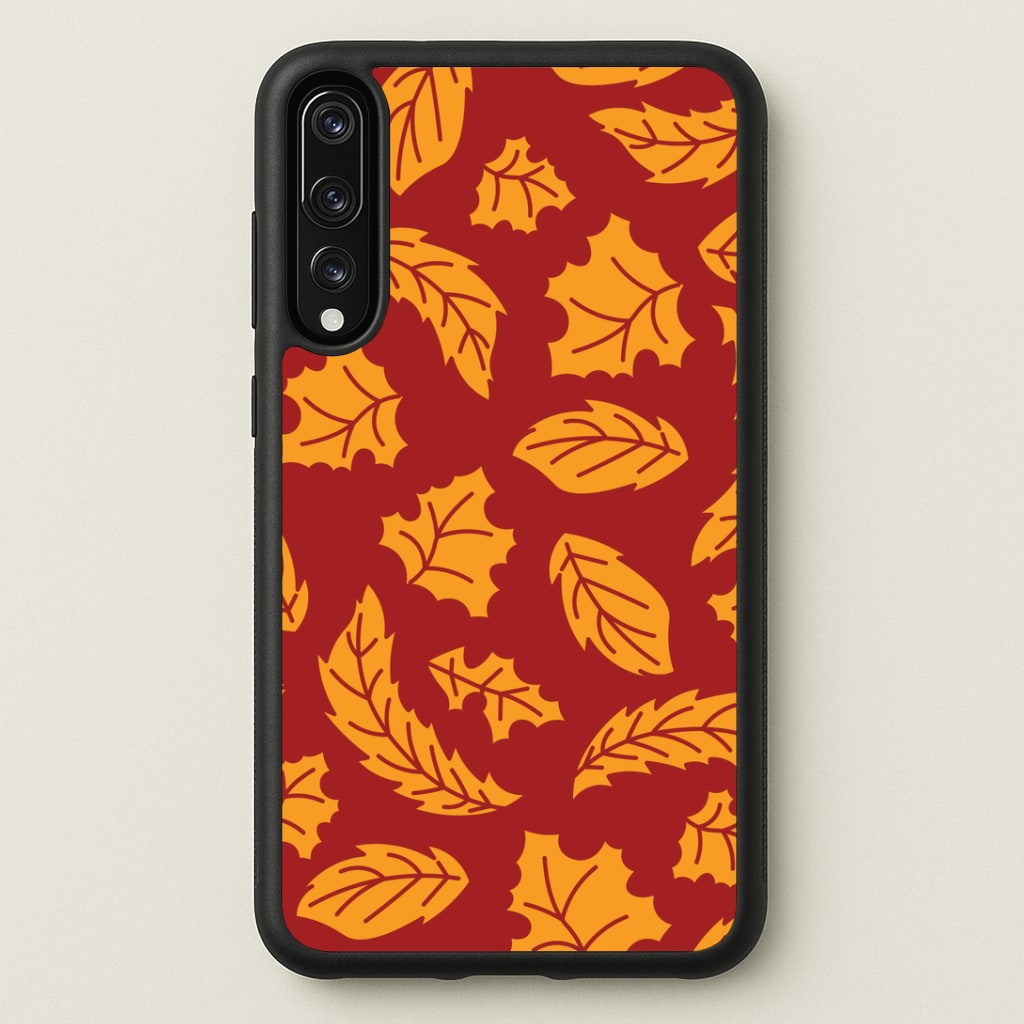 Orange Leaves Pattern Huawei P20 Pro Case