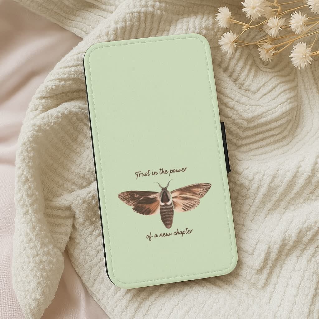 Trust In The Power Of A New Chapter Leather Phone Case