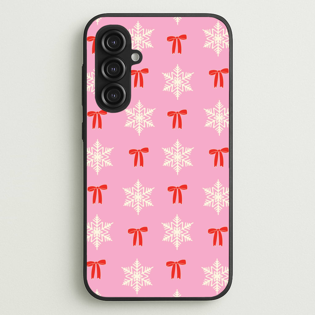 Coquette Bows And Snowflakes Pattern Galaxy S23FE Case