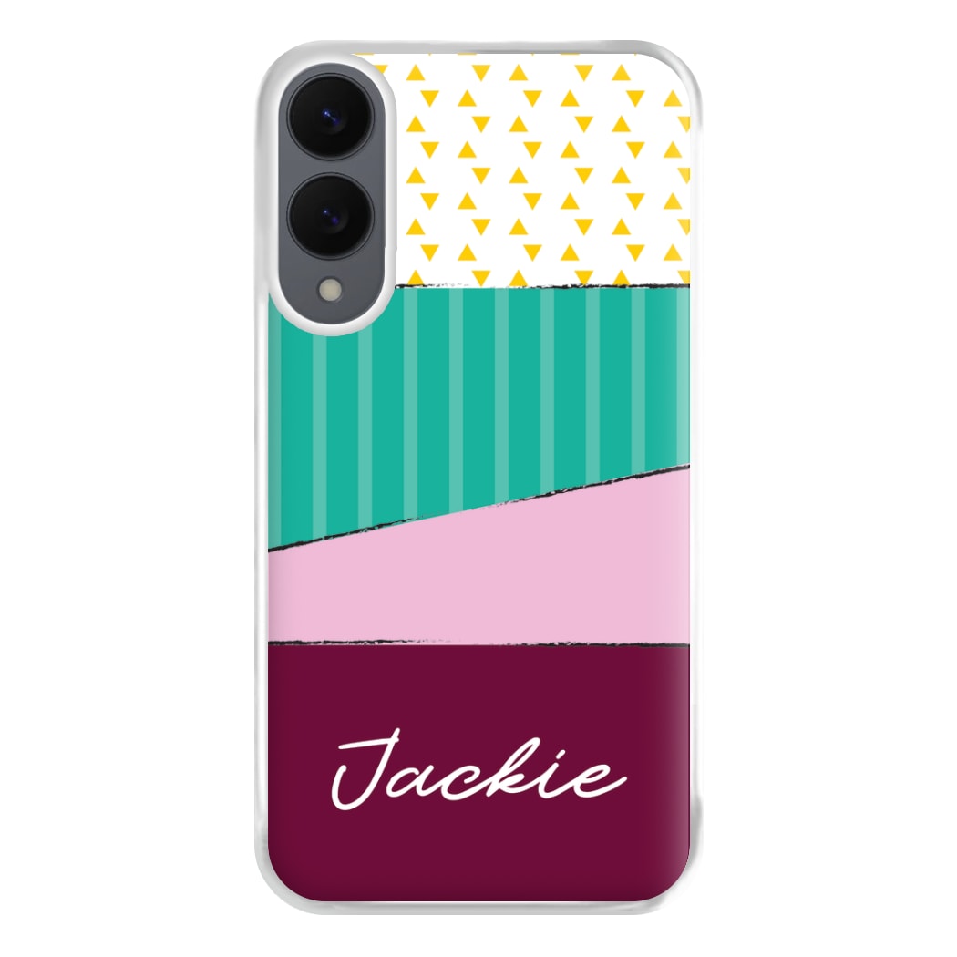 Geometric Patterns Personalised Name Galaxy S25 Edge Case