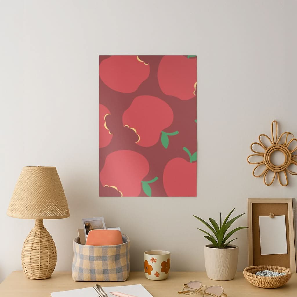Teacher Apples Pattern Art Print