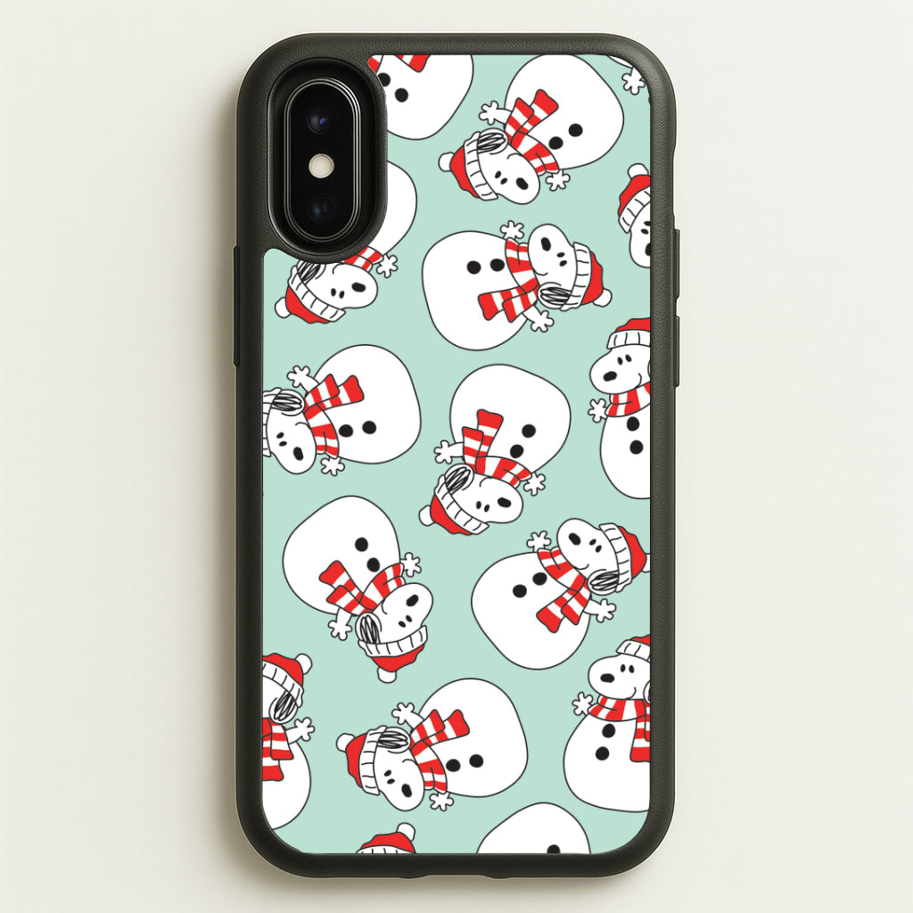 Cartoon Beagle Snowman Pattern iPhone X / XS Case