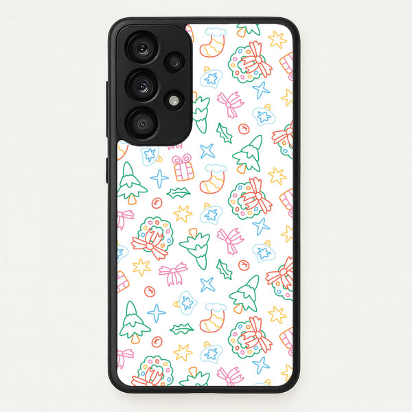 Neon Christmas Icons Pattern II Galaxy A33 Case