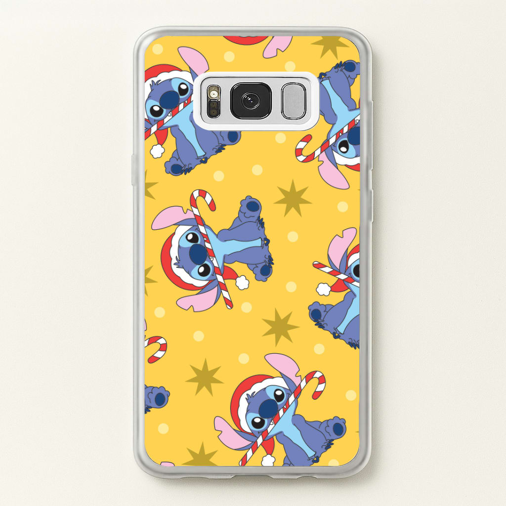Cute Blue Alien Candycane Christmas Pattern Galaxy S8 Case