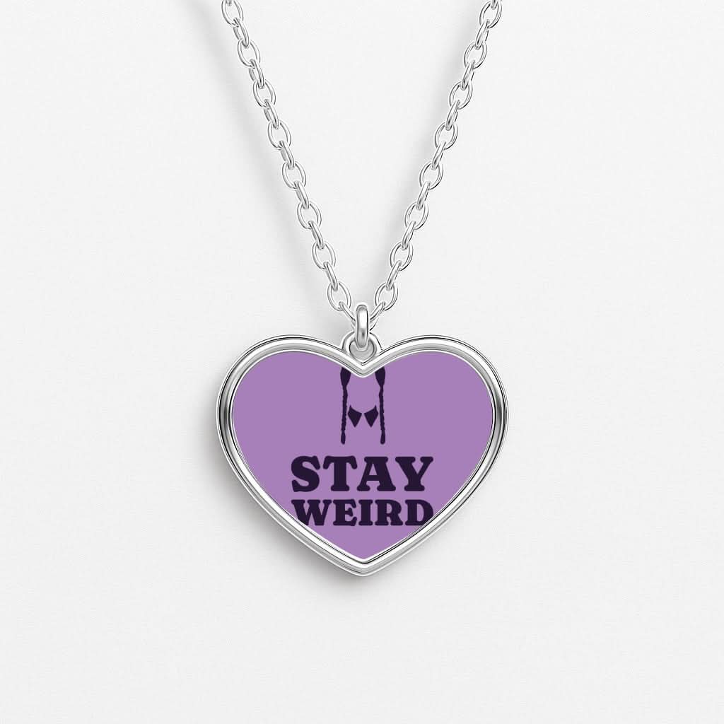 Stay Weird Purple Heart Necklace