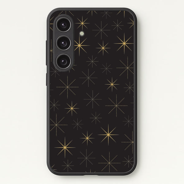 Christmas Gold Stars Pattern Galaxy S24 Plus Case