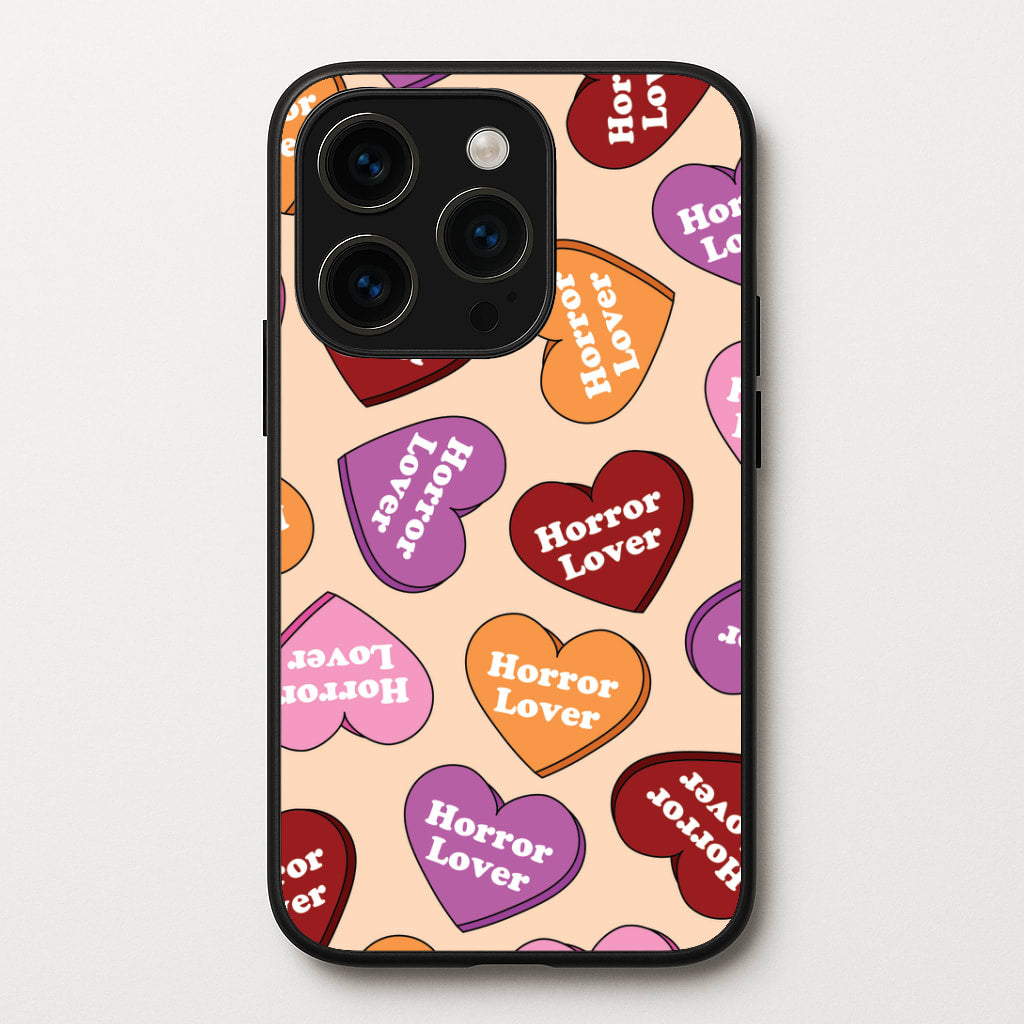 Horror Lover Hearts Pattern iPhone 15 Pro Case