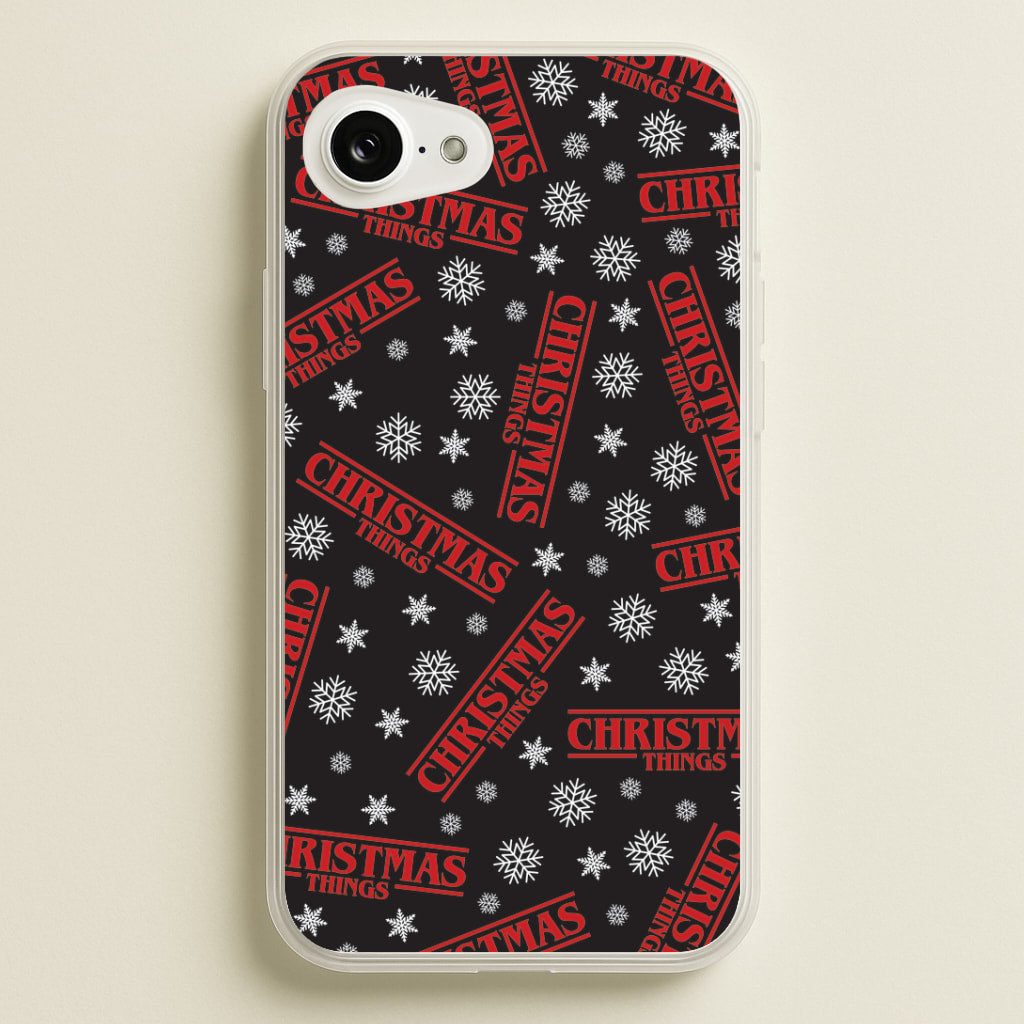 Christmas Things Snowflake Pattern iPhone 16e Case