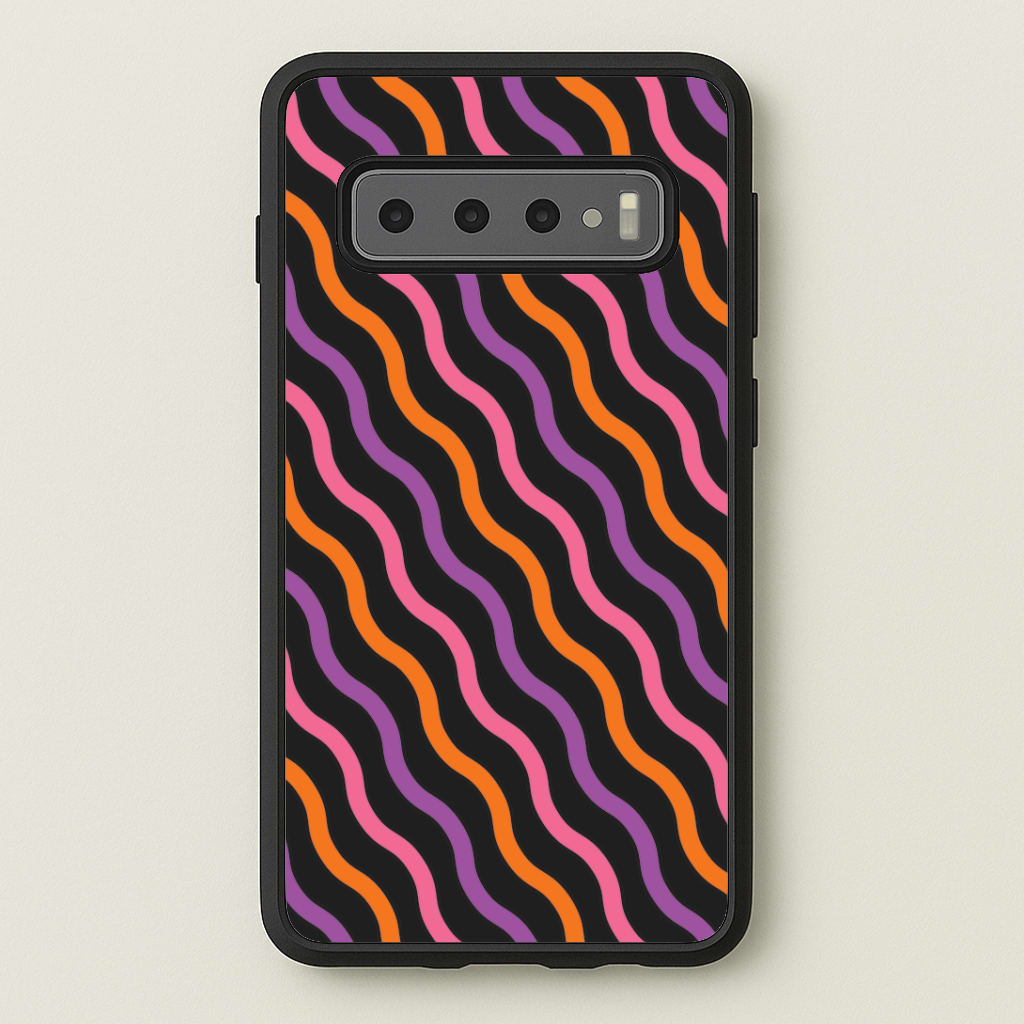 Wavy Abstract Halloween Pattern Galaxy S10 Plus Case