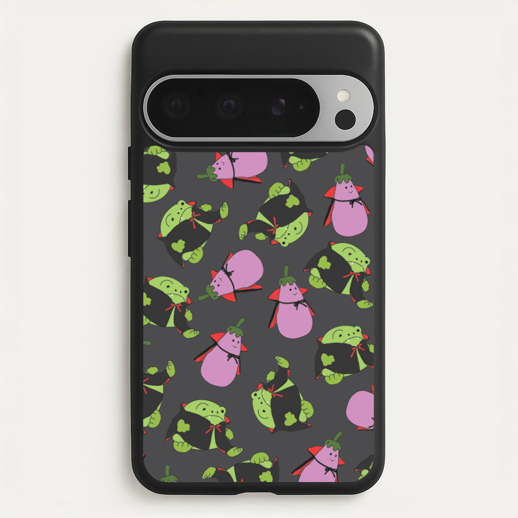 Vampire Frogs And Vegetables Pattern - Halloween Google Pixel 9 Pro XL Case