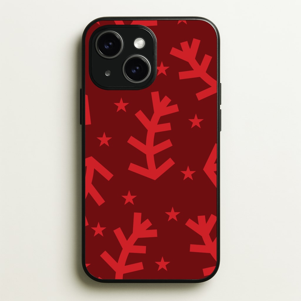 Abstract Ferns And Snowflakes Pattern iPhone 14 Plus Case