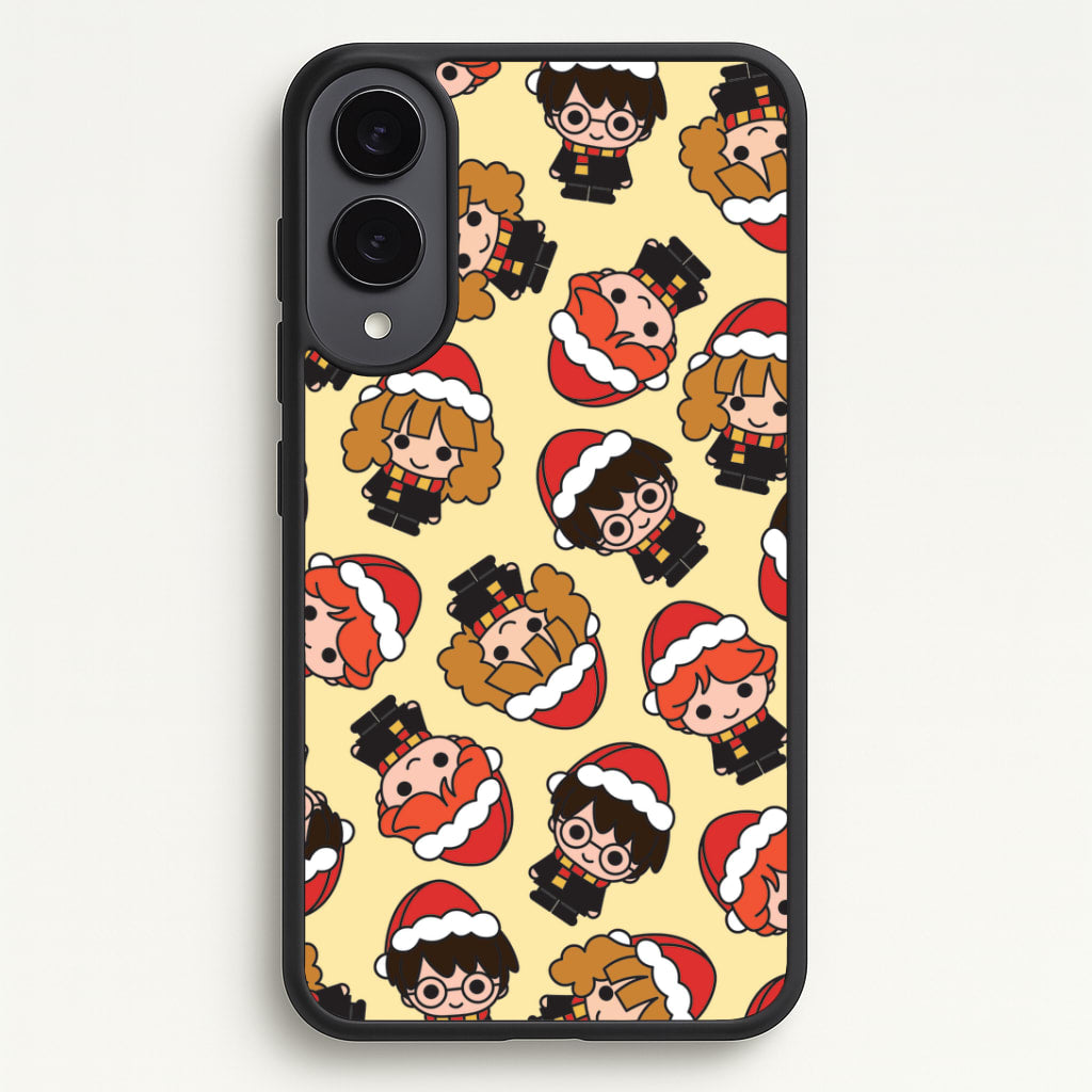 Wizards With Christmas Hats Pattern Galaxy S25 Edge Case