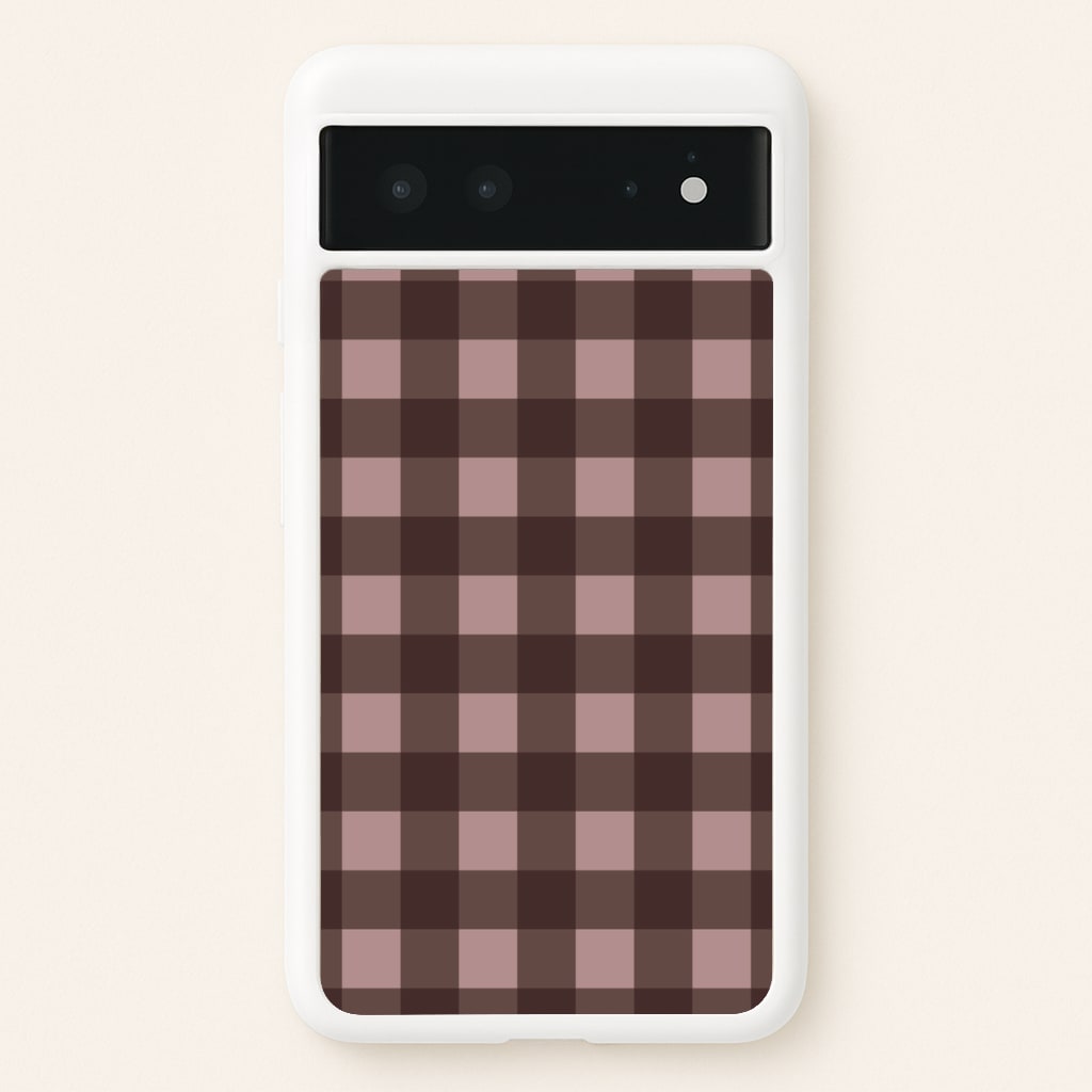 Chocolate Gingham Google Pixel 6 Case