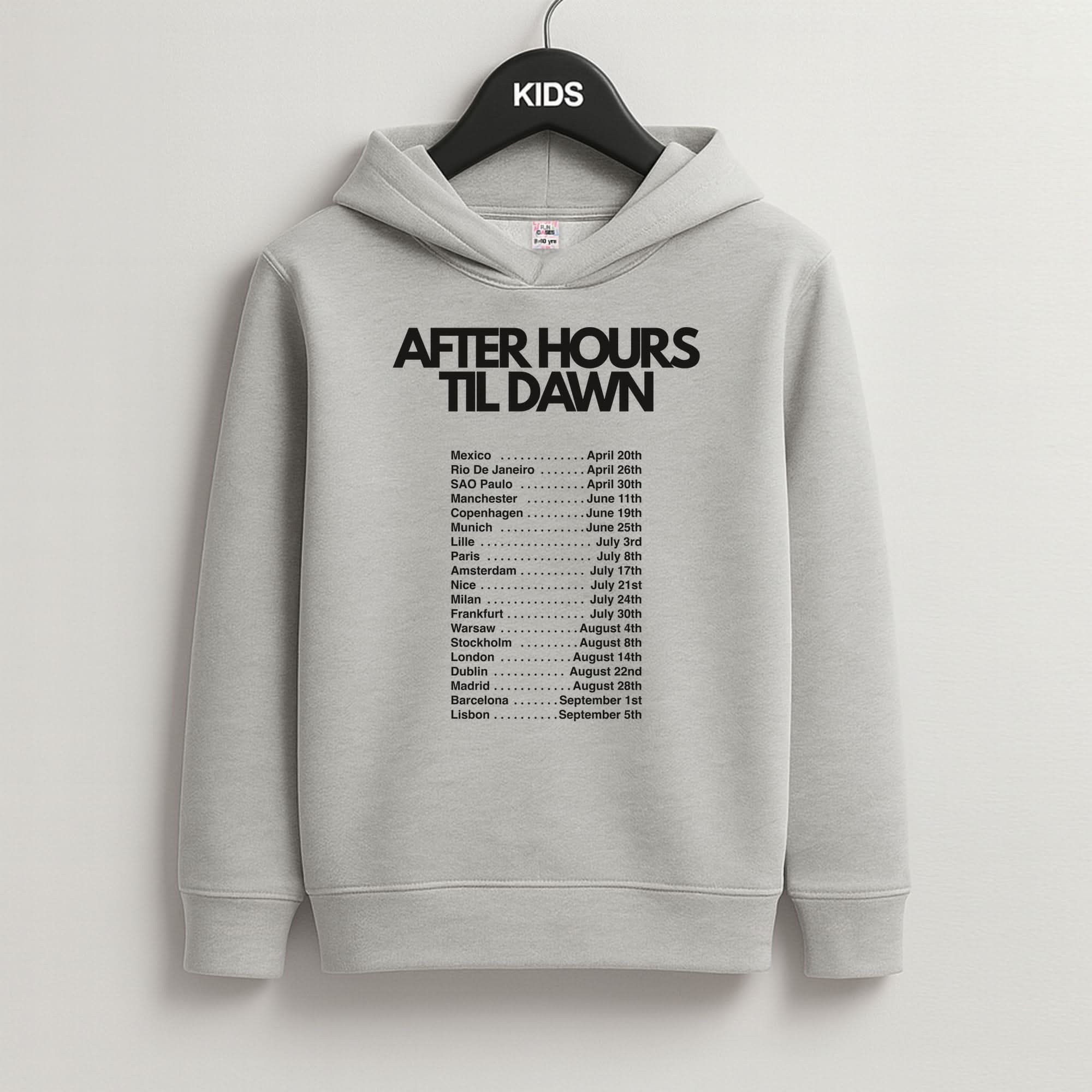 2026 Tour AHTD Grey Kids Hoodie