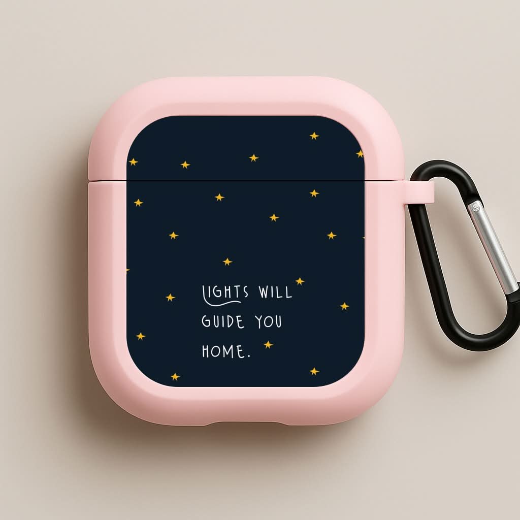 Lights Will Guide You Home Pink AirPods Case