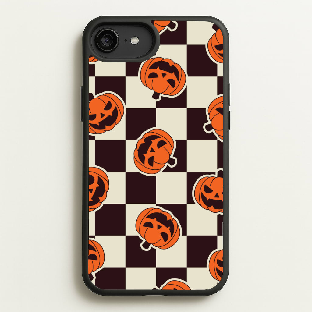 Pumpkin Stickers Checkered Pattern iPhone 6 Plus / 7 Plus / 8 Plus Case