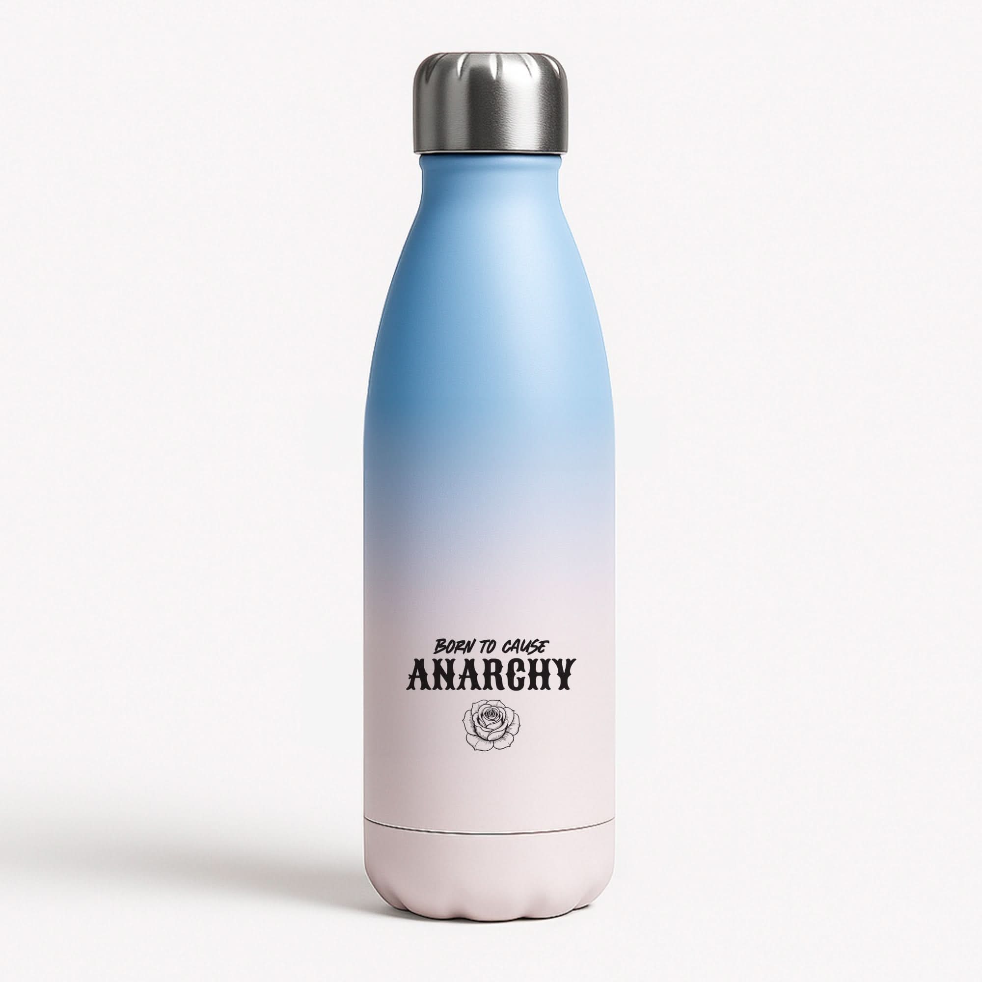 Born To Cause Anarchy Blue Water Bottle