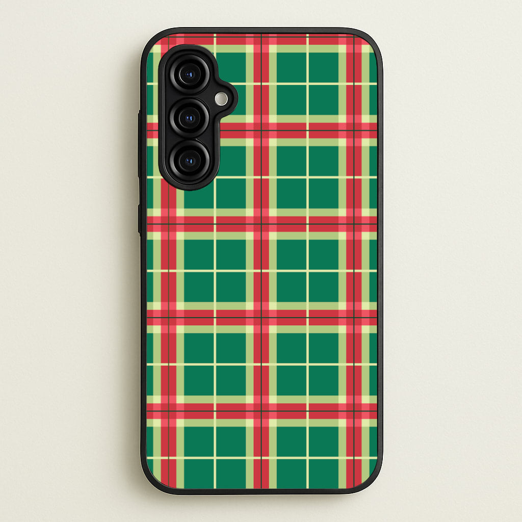 Red And Green Tartan II Christmas Pattern Galaxy A54 Case