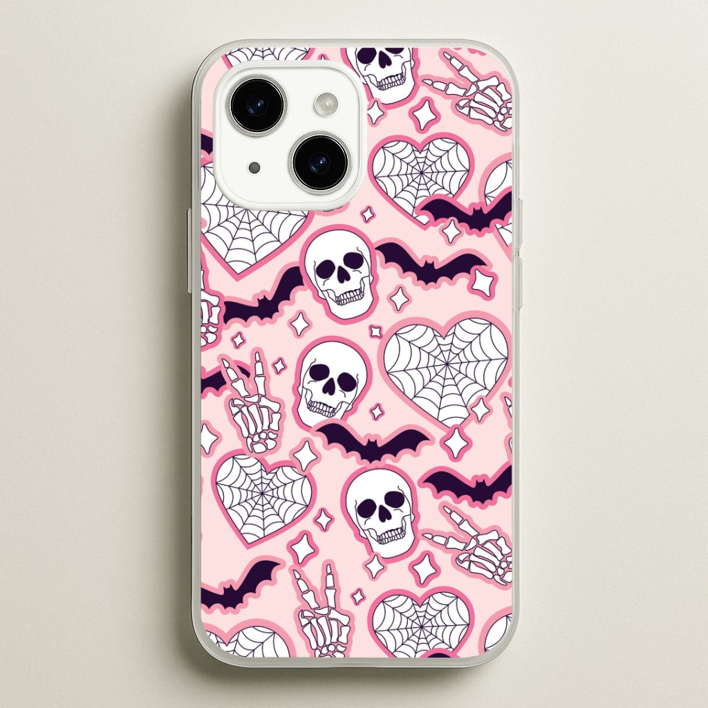 Cute Halloween Stickers Pattern iPhone 15 Case