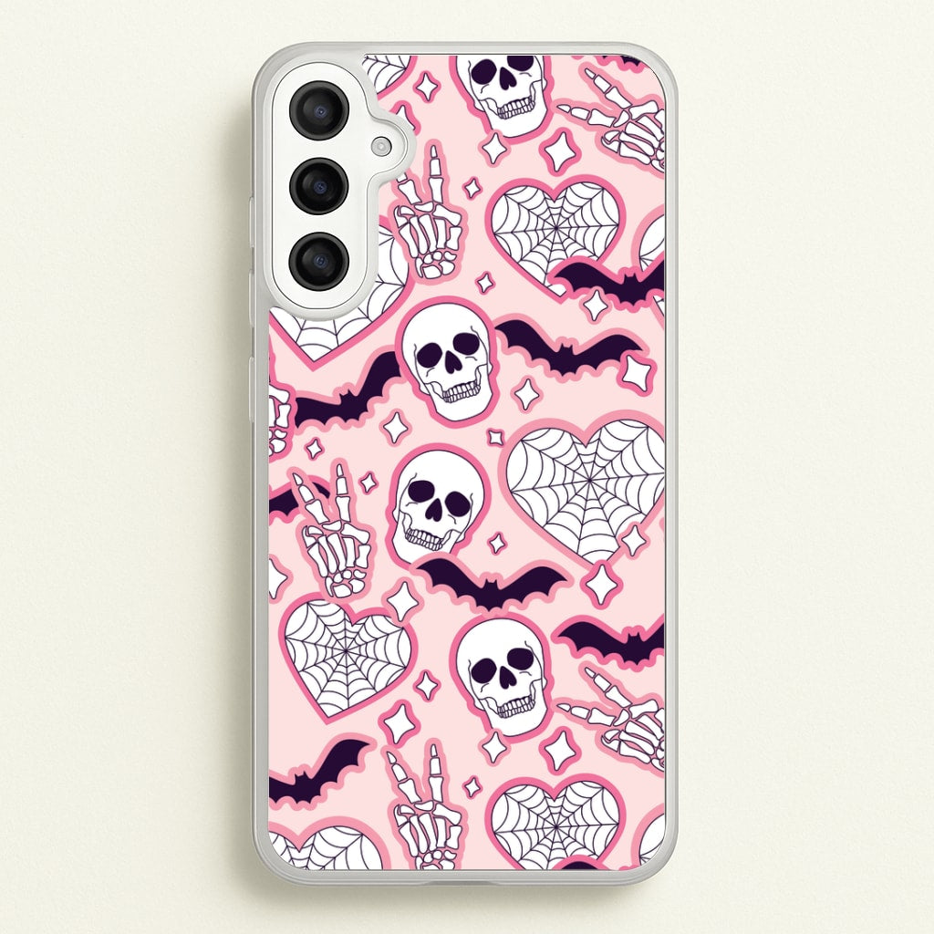 Cute Halloween Stickers Pattern Galaxy A36 Case