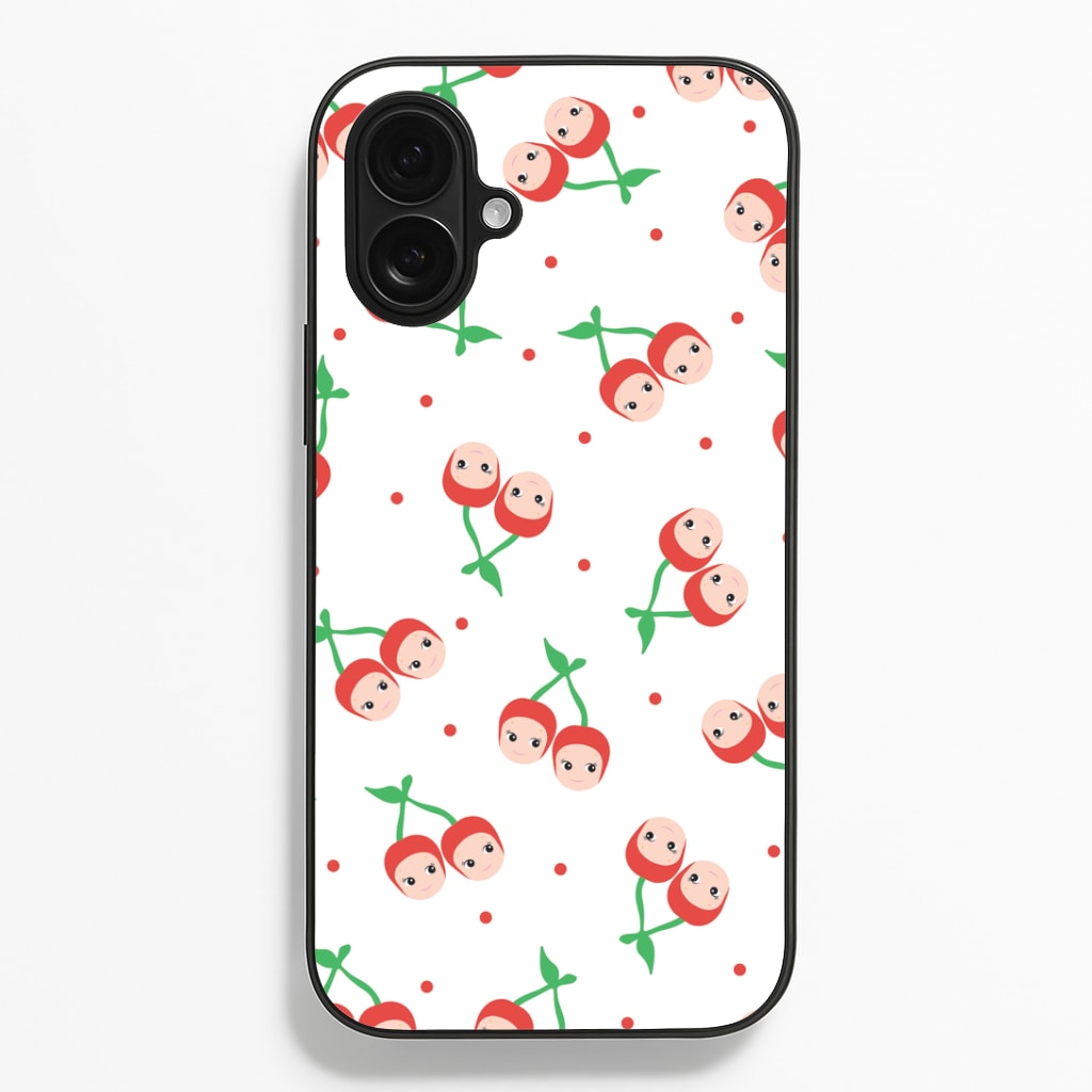 Cherry Angels Pattern iPhone 16 Plus Case