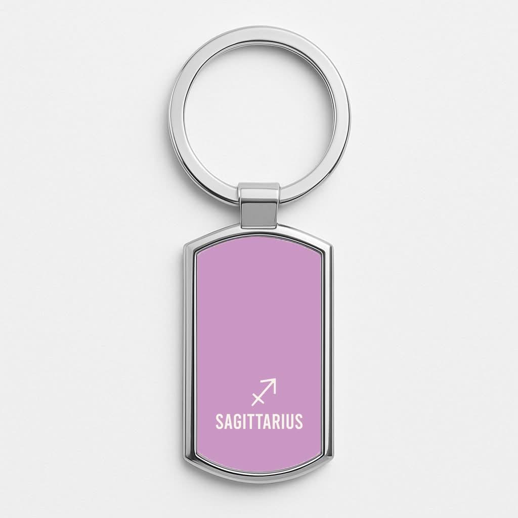 Sagittarius Pastel Zodiac Silver Metal Keyring