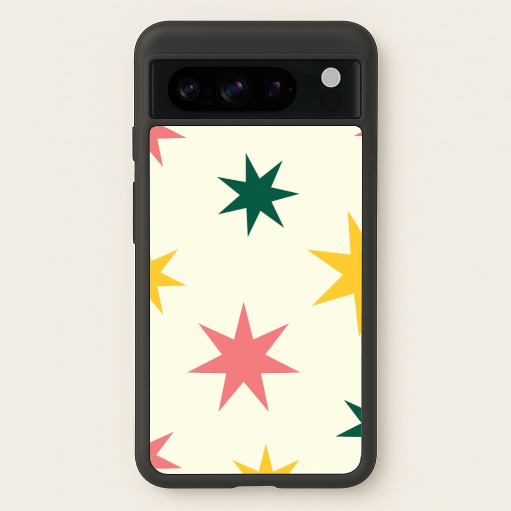Colourful Christmas Stars Pattern Google Pixel 8 Pro Case