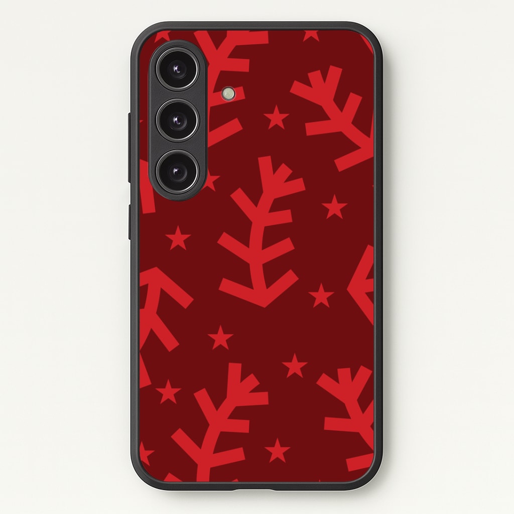 Abstract Ferns And Snowflakes Pattern Galaxy S25 Case