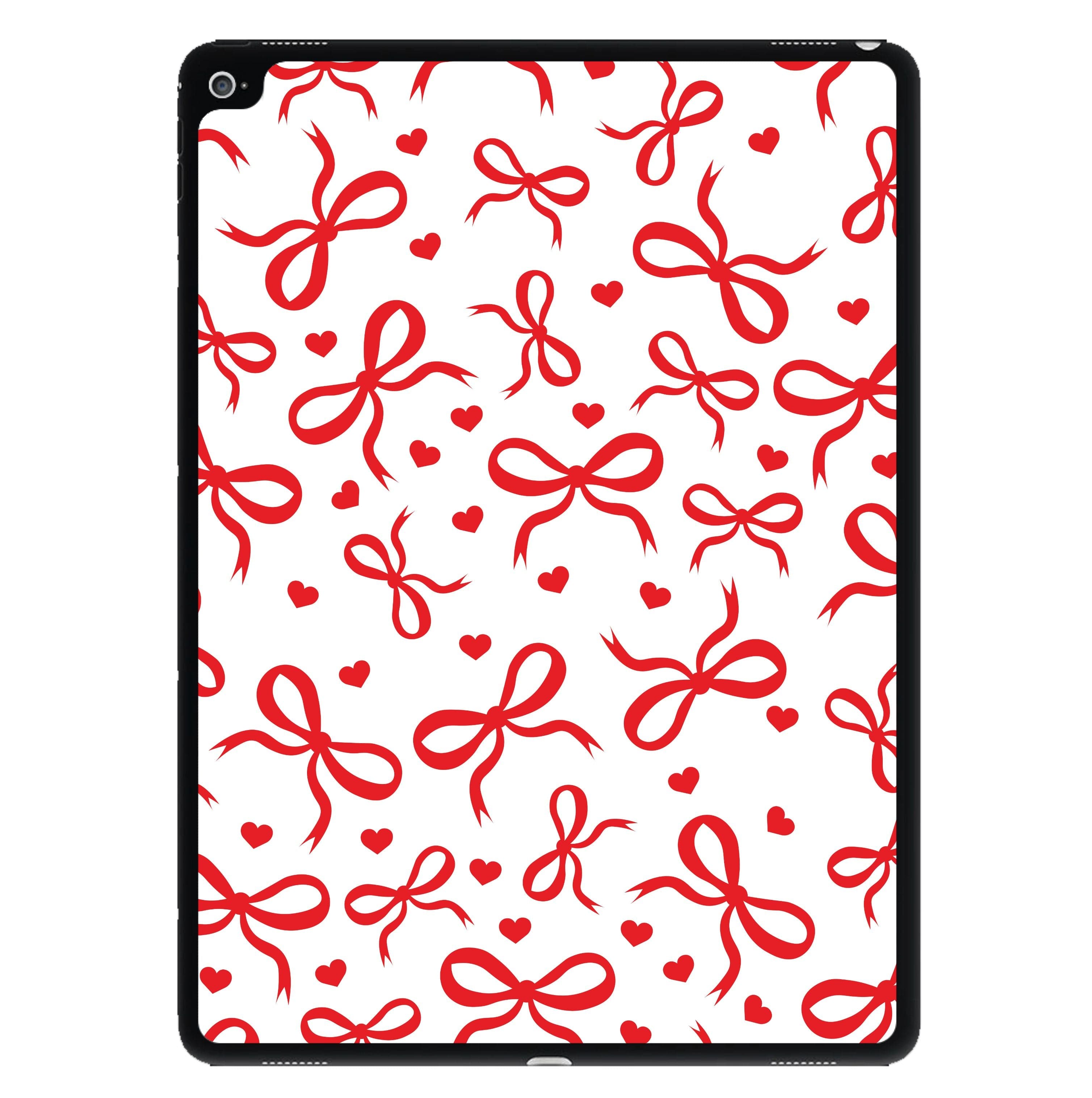 Coquette Bows And Hearts Red iPad Case