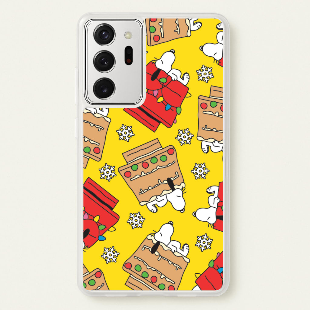 Cartoon Beagle Fairylights And Gingerbead Pattern Galaxy Note 20 Ultra Case