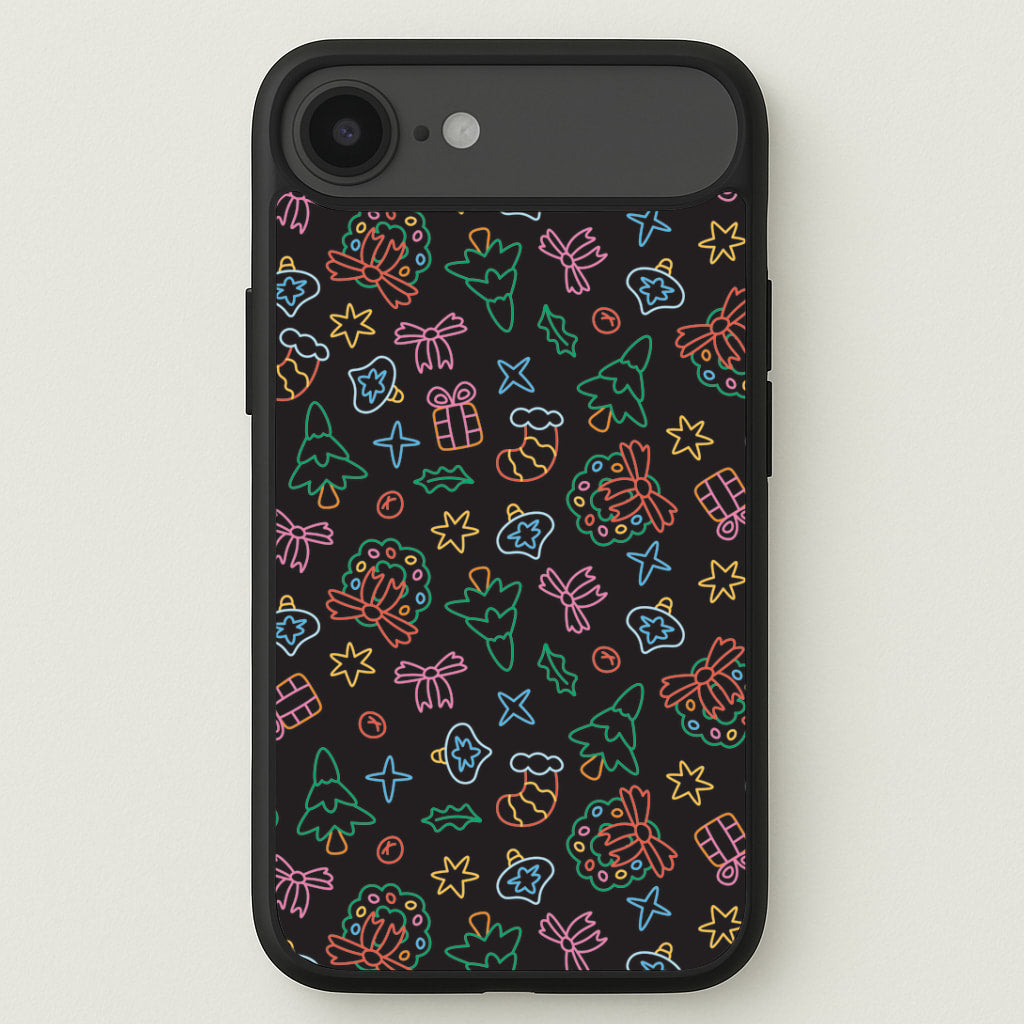 Neon Christmas Icons Pattern I iPhone 17 Air Case
