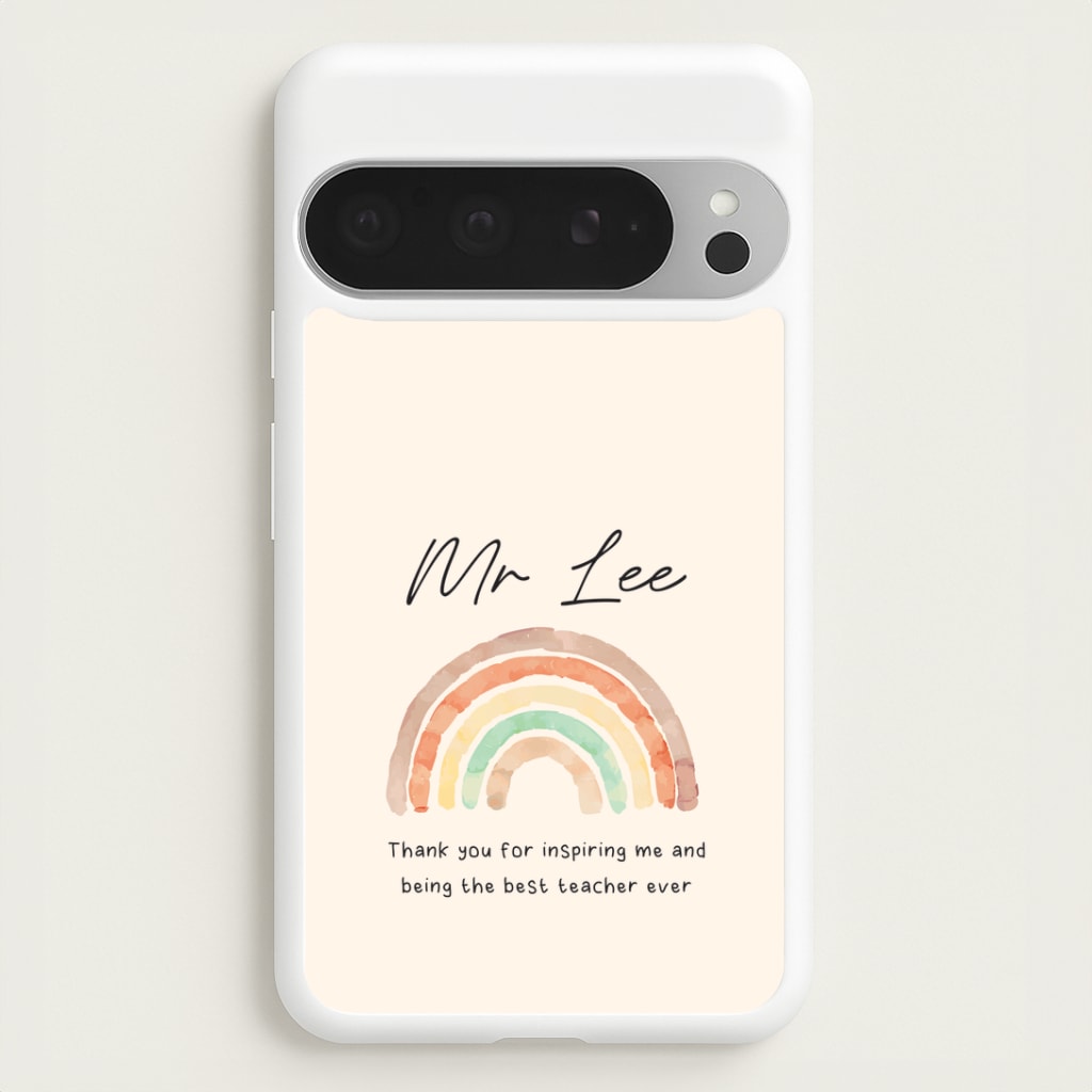 Biege Personalised Teacher Rainbow Google Pixel 9 Pro XL Case