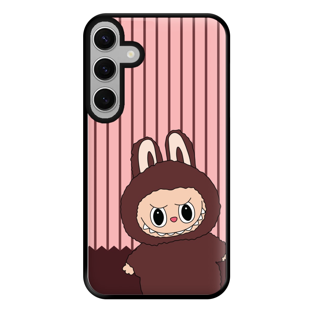 Stripey Cute Brown Monster Galaxy S24FE Case