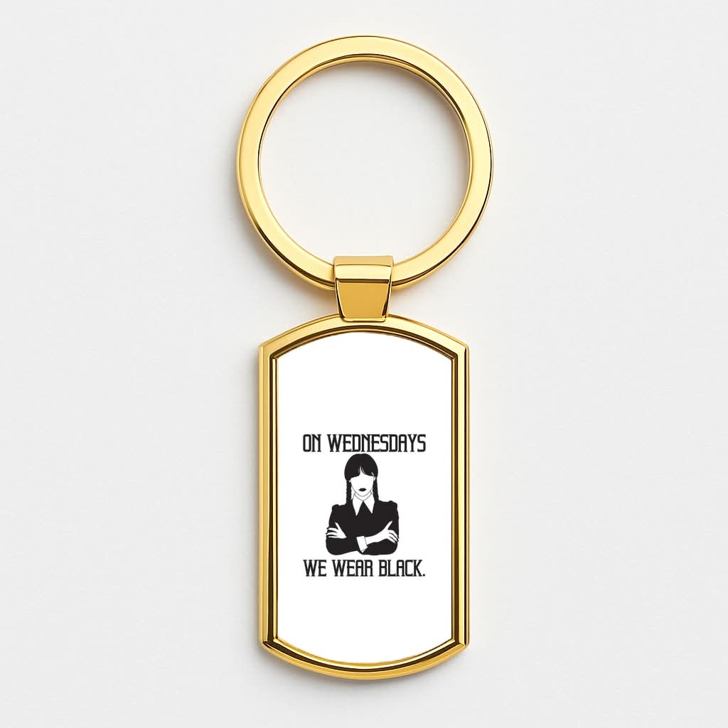 On Wednesdays We Wear Black Gold Keyring