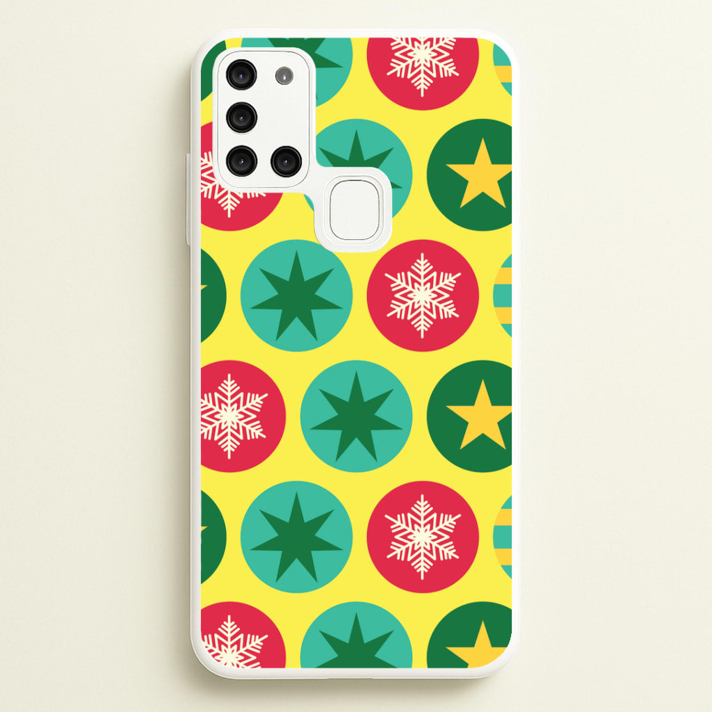 Colourful Abstract Baubles Christmas Pattern Galaxy A21s Case