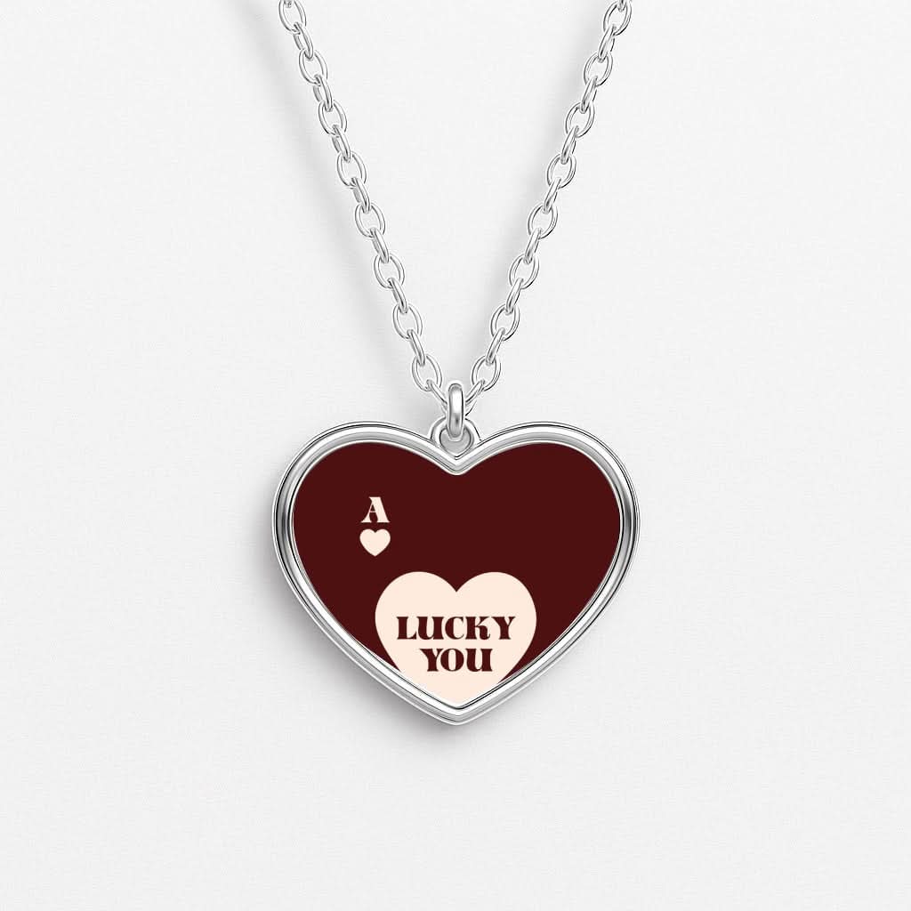 Ace Of Hearts Lucky You Heart Necklace