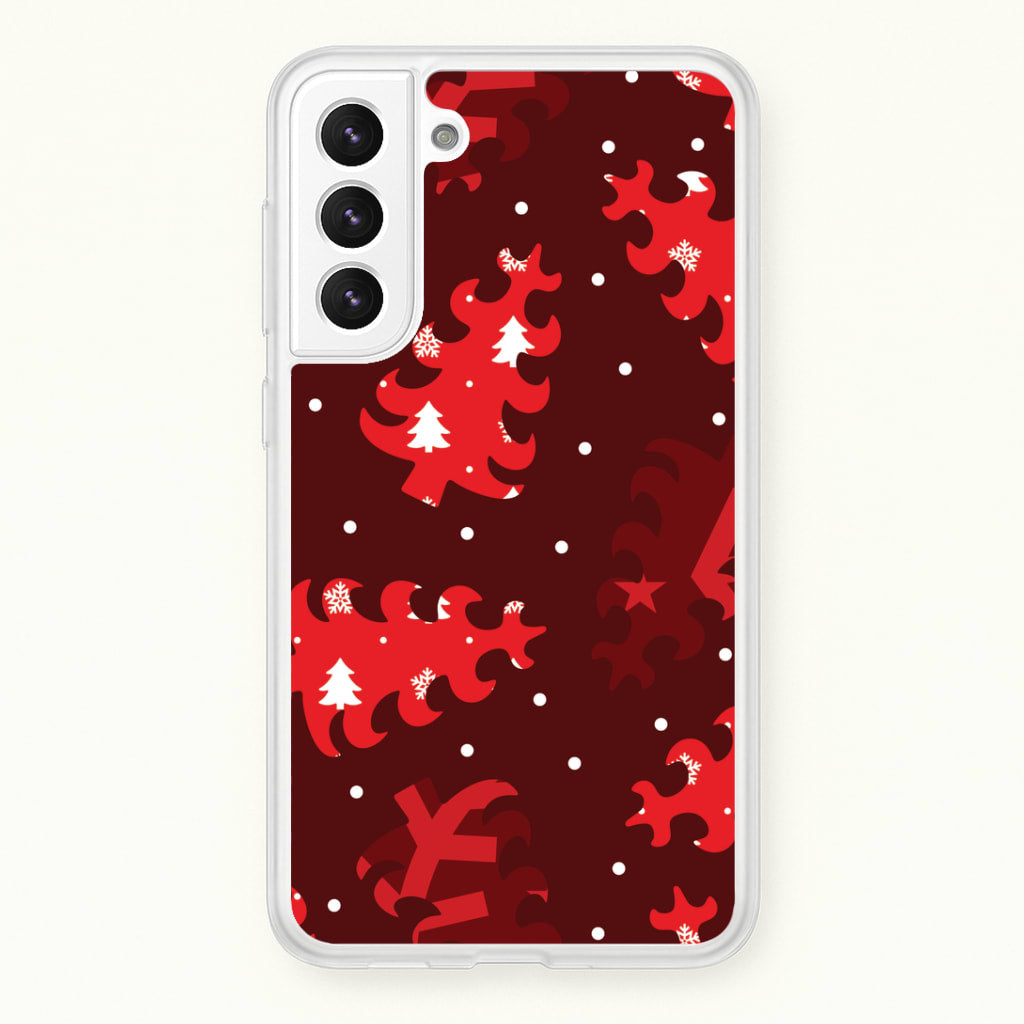 Wrapping Paper Christmas Tree Pattern Galaxy S21FE Case