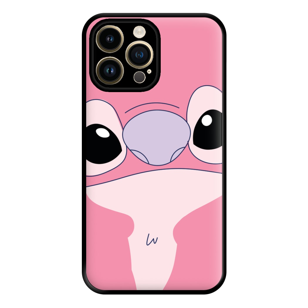 Cute Pink Alien Face iPhone 14 Pro Case