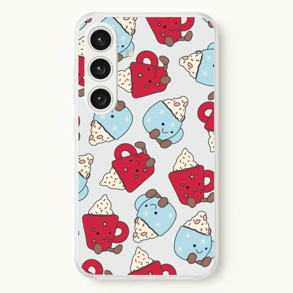 Christmas Drinks Plushies Pattern Galaxy S25 Case