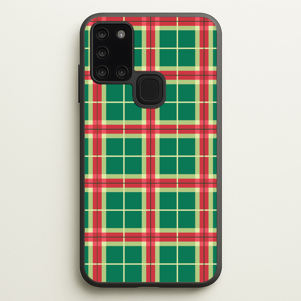 Red And Green Tartan II Christmas Pattern Galaxy A21s Case