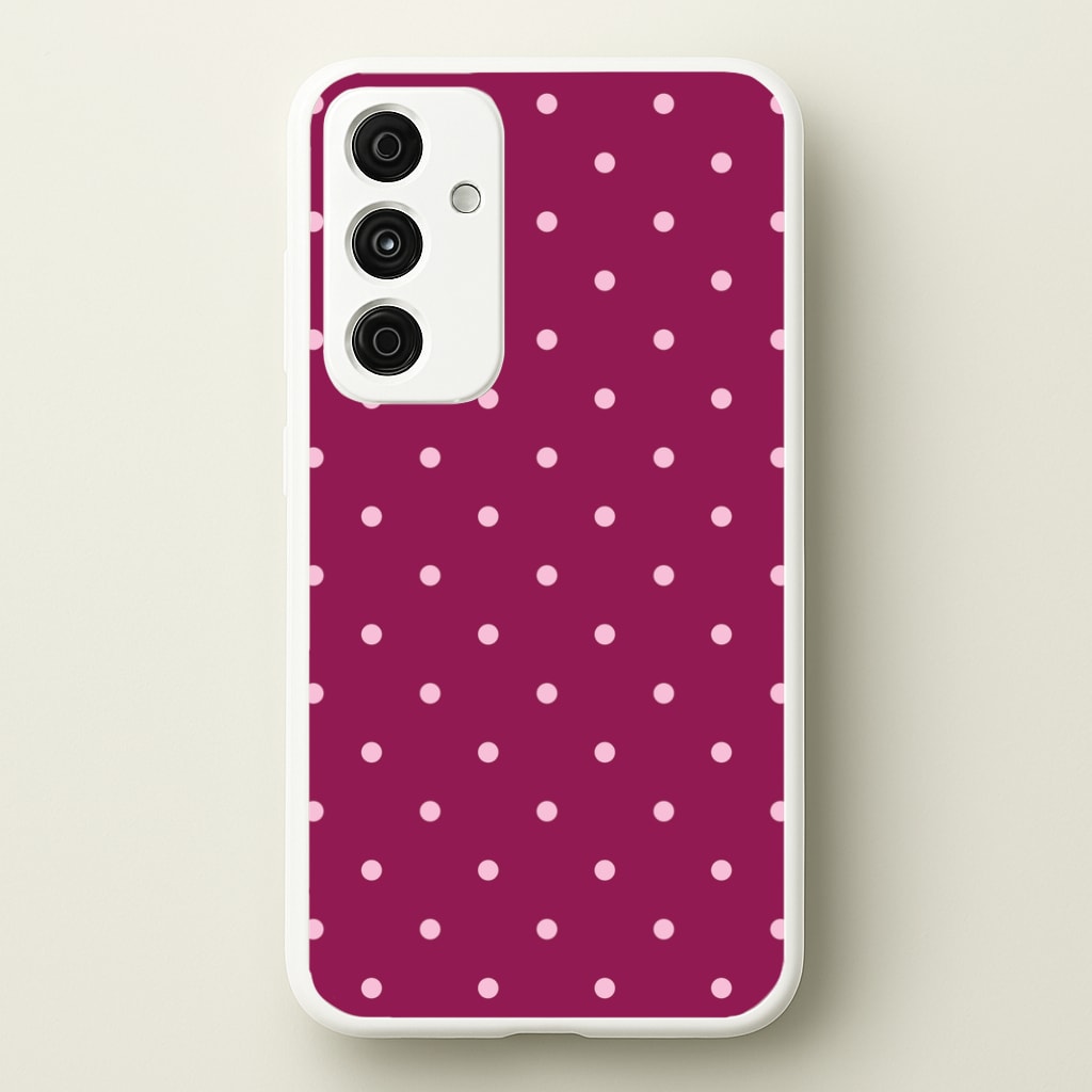 Raspberry Polka Dots Galaxy A15 Case