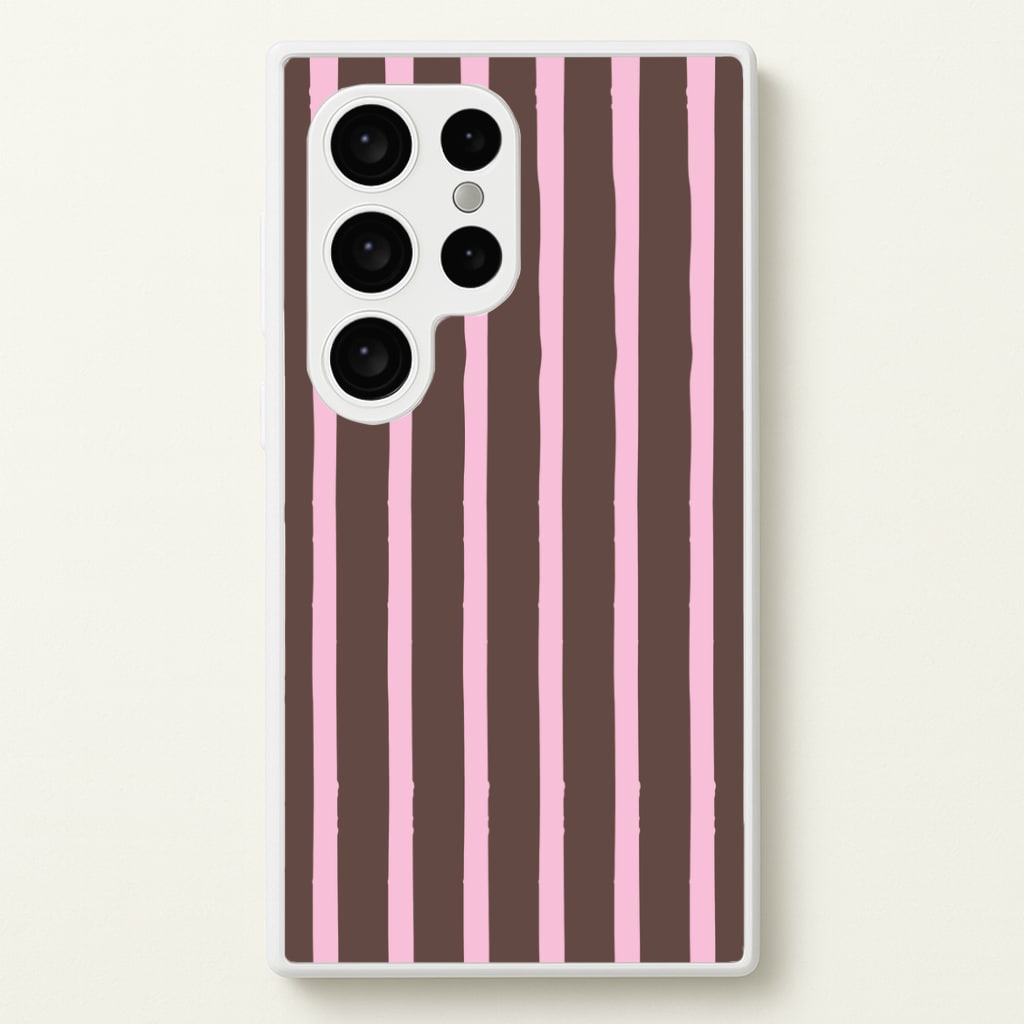 Chocolate & Strawberry Stripes Galaxy S24 Ultra Case