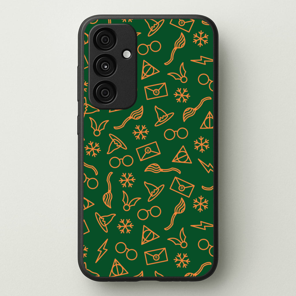 Christmas Wizard Icons Pattern Galaxy A55 Case