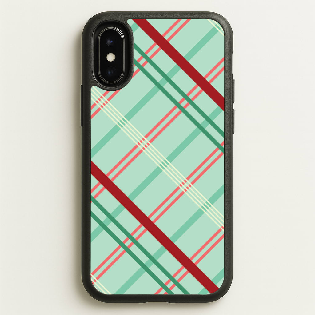 Pastel Tartan Christmas Pattern iPhone X / XS Case