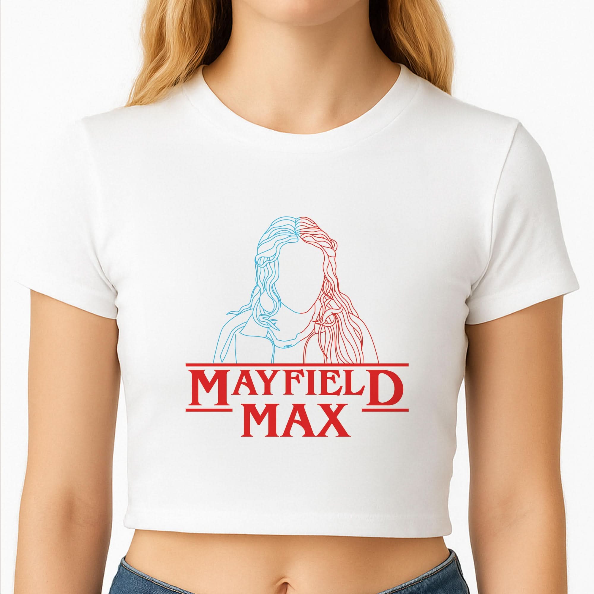 Blue And Red Max Crop Top