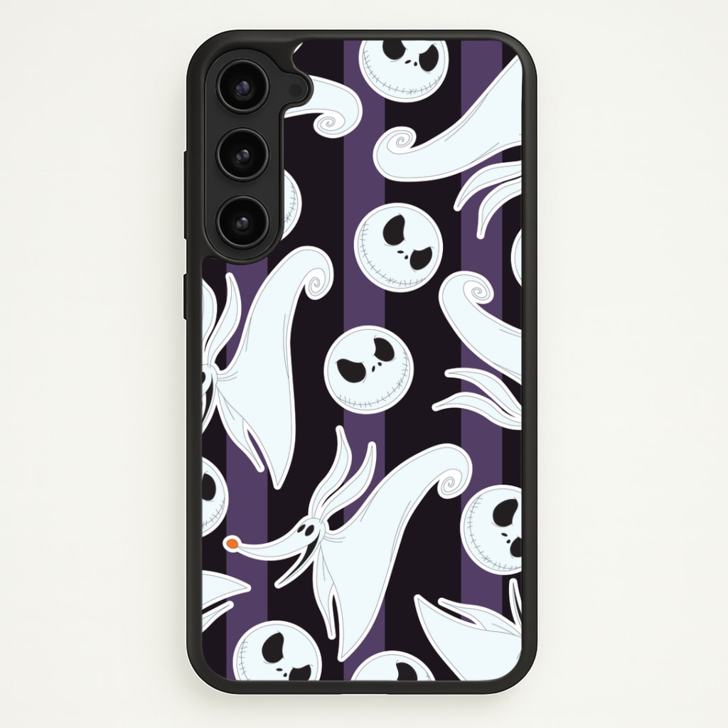 Skeleton Dog And Face Pattern Galaxy S23 Case