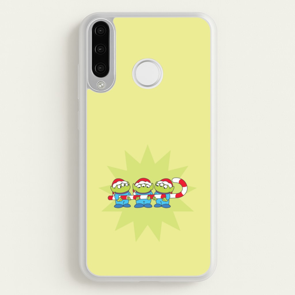 Cute Green Aliens Candycane Huawei P30 Lite Case